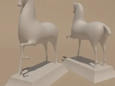 Horse Statuette Modern Styled 3D model