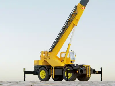 Mobile Crane Truck - High-Quality Construction Crane Low-poly 3D model