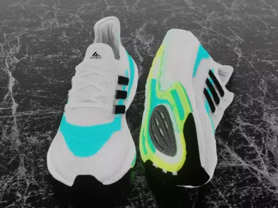 ADIDAS ULTRA BOOST 2021 - AQUA 3D SHOES Low-poly 3D model