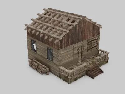 Abandoned House Free low-poly 3D model
