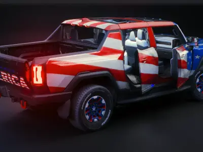 HUMMER EV 2022 Patriot Edition Rigged Low-poly 3D model