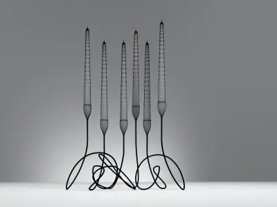 Hold Candle LOOP candelabra Black Blum Chrome-Gold-Paint Black Free 3D model