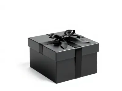 Elegant Black Gift Box Model Pack Texture