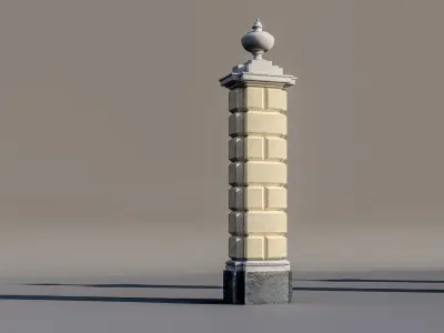 classic fence PIERS FOR GATES 3D model