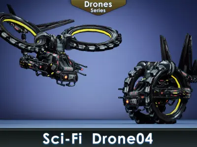Sci-Fi Drone 04 Low-poly 3D model