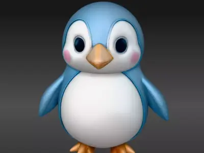 Penguin Toy  Articulated 3D Print Model Two Model Pack Low-poly 3D model