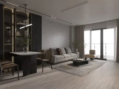 Interior 3D Model Living Room Design 3D model