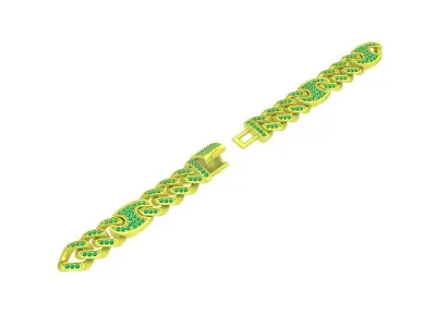 Luxury Pave Cuban Link Bracelet Jewelry Design  4133 3D print model