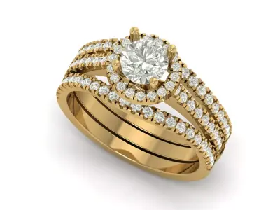  Wedding Daimond Ring  3D print model