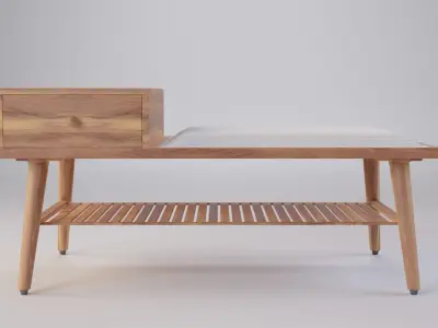 Sofa Stool With Shoe Rack 80x40x38 3D model