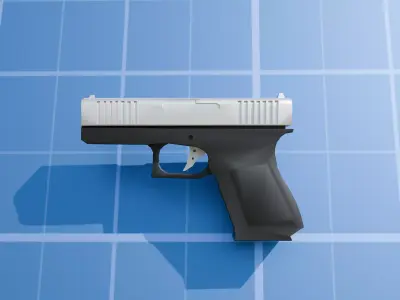LOW POLY  gun Low-poly 3D model