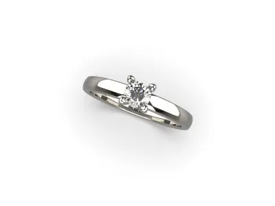 Engagement ring 3D print model 11