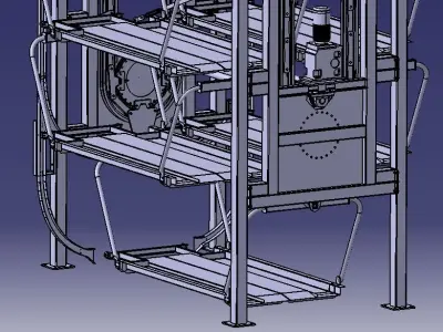 Smart rotary parking system for 12 cars 3D model