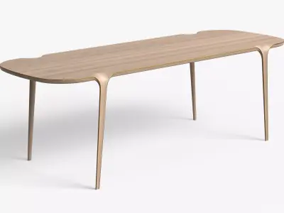 Vortex Wood Table Low-poly 3D model