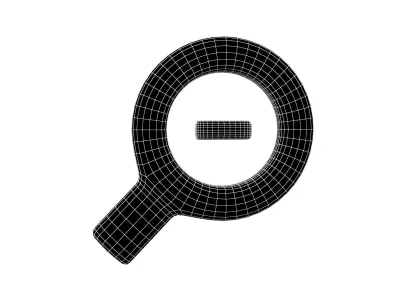 Zoom Out Symbol v1 001 Low-poly 3D model