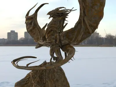 Dragon on mountain 3D model