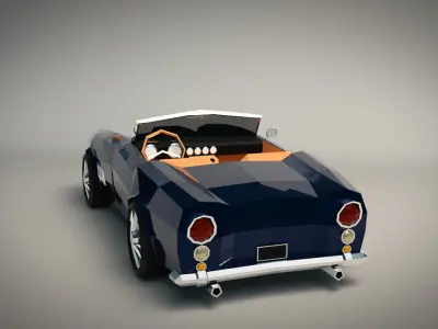 Low Poly Roadster sports car Low-poly 3D model
