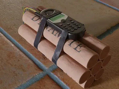 dynamite bomb realistic PBR 3D model