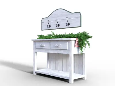 Christmas Board And Console Table  Low-poly 3D model