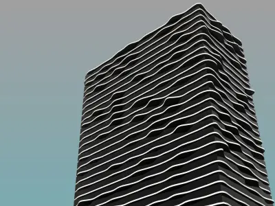 Liquid Architecture Parametric Tower Facade Design Grasshopper  3D model