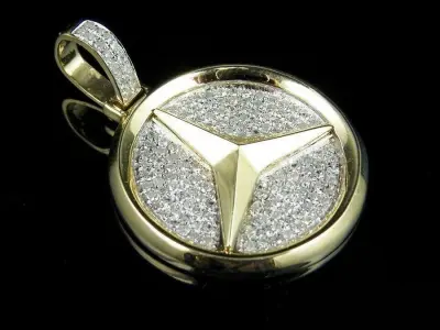 Mercedes Benz Amg Logo Pendant with diamonds 3D model 3D print model