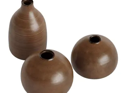 AKU ceramics set of Mini Vases 3D model