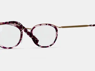 Dinah Eyeglasses in Violet Quartz Crystal with Polished Gold 3D model
