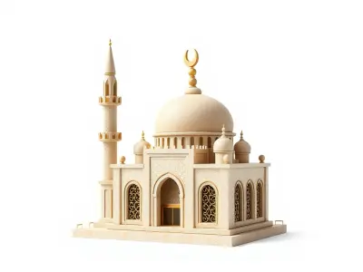 Stylized Mosque Crescent Dome Stone Texture model pack Low-poly 3D model