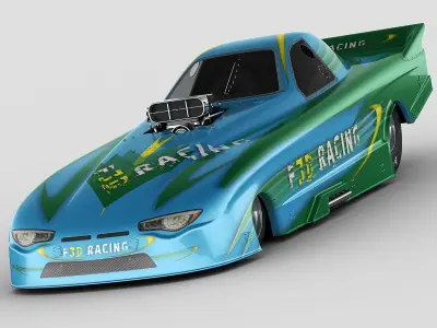 Dragster NHRA FunnyCar 3D model