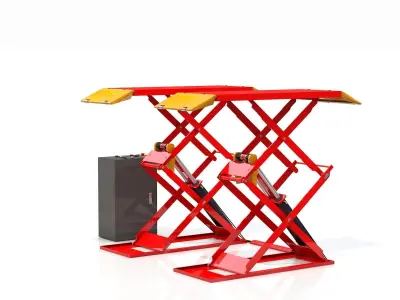 Double car lift Animated 3D model