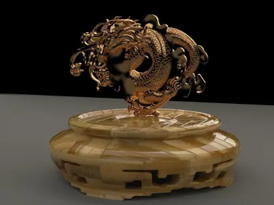 Chinese display stand with dragon  3D model