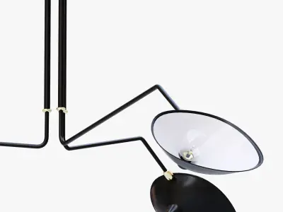Serge Mouille Ceiling lamp 3 Arm MCL-R3 3D model