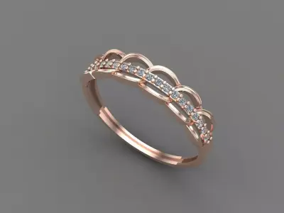Womens Diamond Signet Ring Women Rings 3dmodels 3D print model 3D print model order
