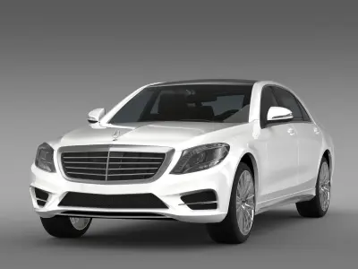 AMG Mercedes Benz S 500 Lang Plug In Hybrid V222 2016 3D model