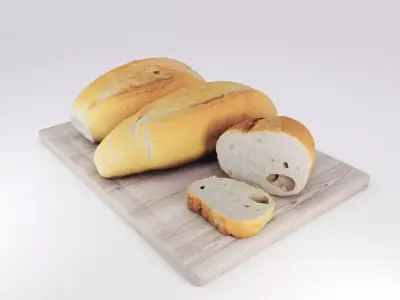 Baguette Bread 3D model