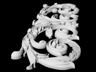 Central decor ornament for furniture 3D model 987
