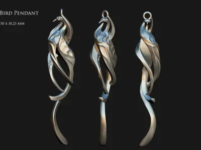 Slender Bird Pendant 3D print model
