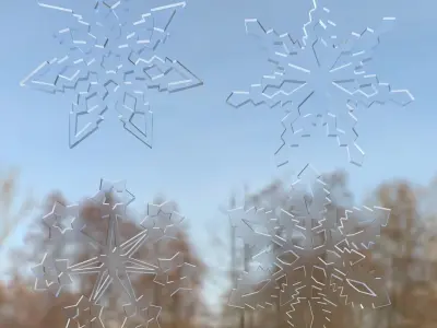 Snowflakes four Low-poly 3D model