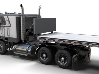 Freightliner FLT dropdeck trailer Low-poly 3D model