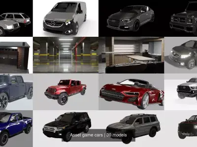 Asset game cars 3D Model Pack