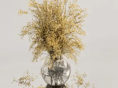 plants bouquet vase 19 3D model