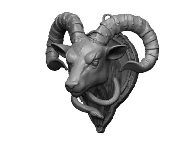 goat pendant 3D print model
