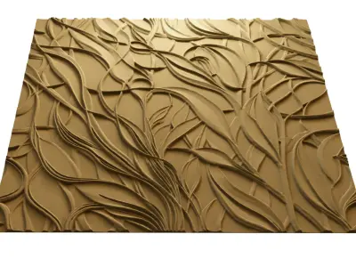modern panel wall decor set wall relief mural CNC 139 3D model