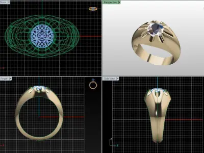 Gem ring 3D print model