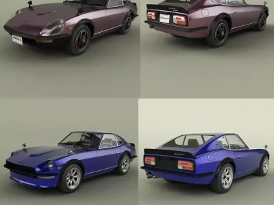 Datsun 240Z JDM and 240ZG 3D Model Pack