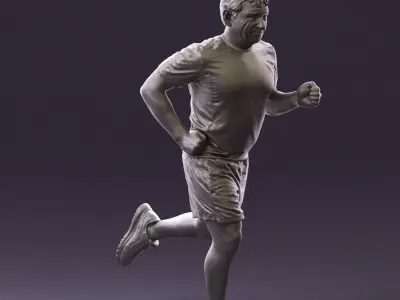 000999 man runner in yellow shoes 3D Print Ready 3D print model