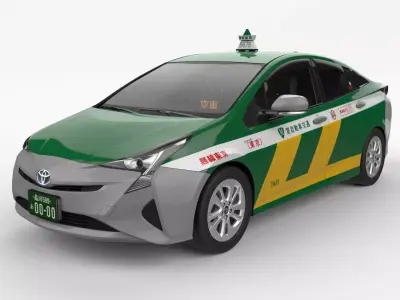 Japanese Taxi MusenTokyo TOYOTA Prius2016 3D model