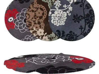 Round Rug Set 190 3D model