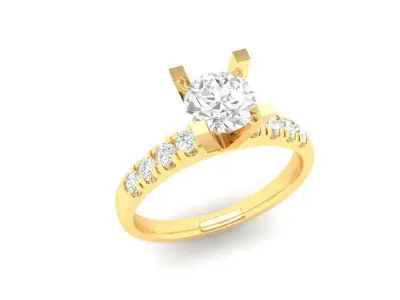 Luxury Solitaire Engagement Ring Diamonds for Women 523 3D print model