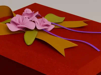 Package for Gift Red 150 x 210 x 80mm 3D model